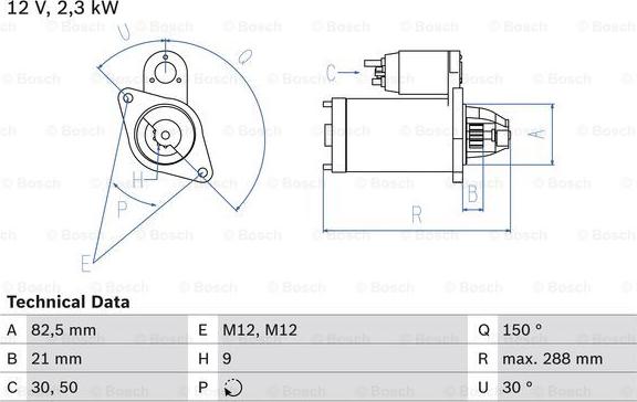 BOSCH 0 986 011 150 - Démarreur cwaw.fr