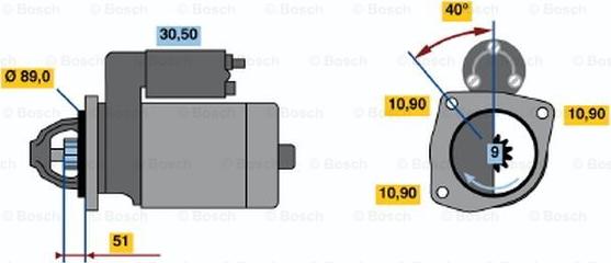 BOSCH 0 986 011 250 - Démarreur cwaw.fr