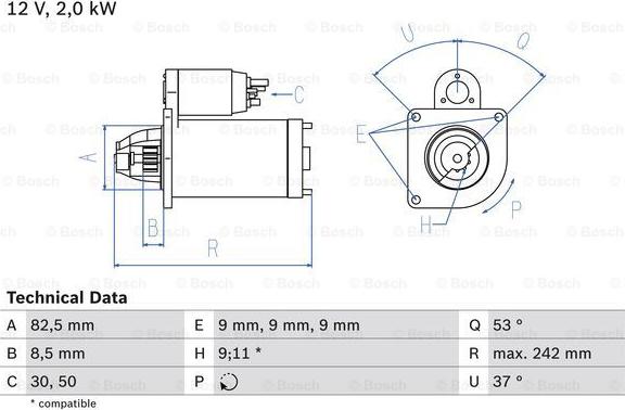 BOSCH 0 986 018 450 - Démarreur cwaw.fr