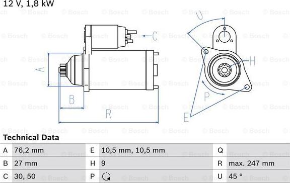 BOSCH 0 986 018 410 - Démarreur cwaw.fr