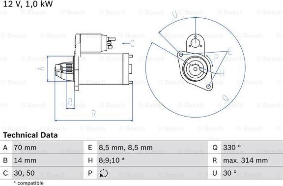 BOSCH 0 986 018 570 - Démarreur cwaw.fr