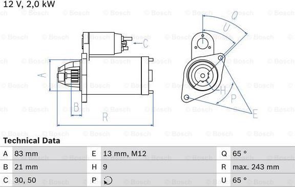 BOSCH 0 986 018 030 - Démarreur cwaw.fr