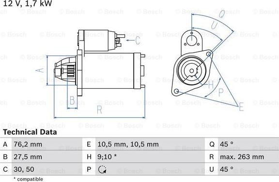 BOSCH 0 986 018 070 - Démarreur cwaw.fr