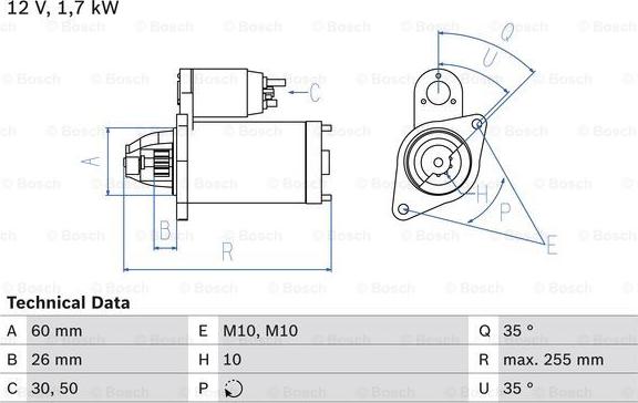 BOSCH 0 986 018 170 - Démarreur cwaw.fr