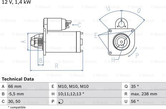 BOSCH 0 986 018 310 - Démarreur cwaw.fr