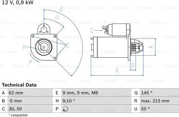 BOSCH 0 986 013 850 - Démarreur cwaw.fr