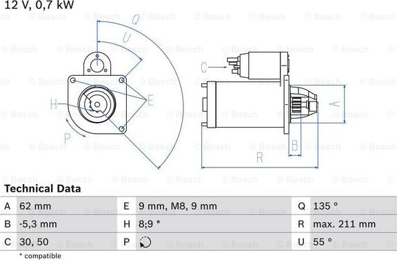 BOSCH 0 986 017 930 - Démarreur cwaw.fr