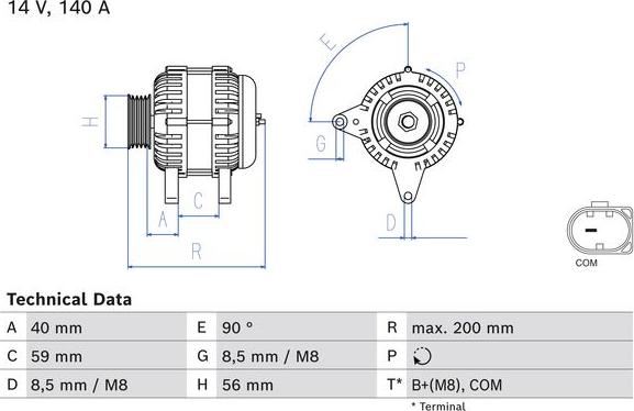 BOSCH 0 986 085 040 - Alternateur cwaw.fr