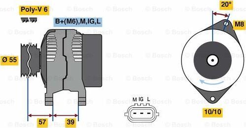 BOSCH 0 986 080 590 - Alternateur cwaw.fr