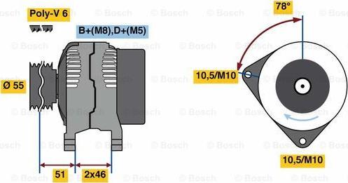 BOSCH 0 986 080 530 - Alternateur cwaw.fr