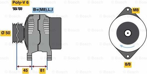 BOSCH 0 986 080 650 - Alternateur cwaw.fr