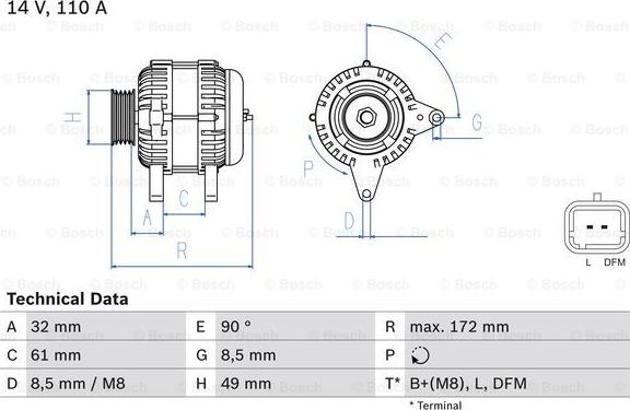 BOSCH 0 986 080 330 - Alternateur cwaw.fr