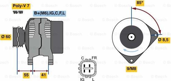 BOSCH 0 986 080 730 - Alternateur cwaw.fr