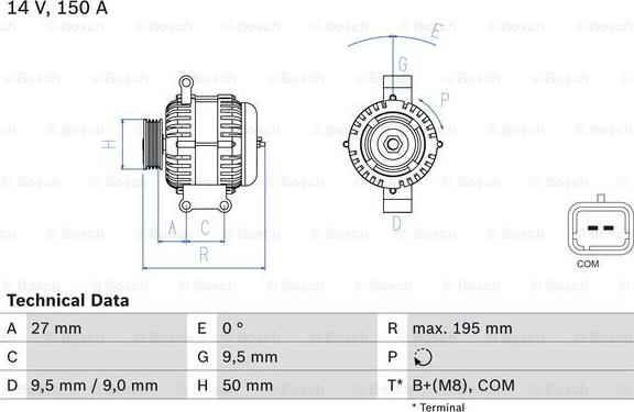 BOSCH 0 986 081 820 - Alternateur cwaw.fr