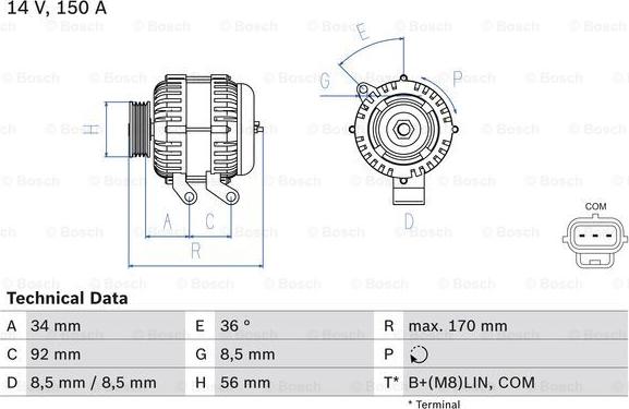 BOSCH 0 986 083 070 - Alternateur cwaw.fr