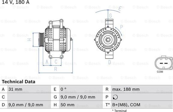 BOSCH 0 986 082 500 - Alternateur cwaw.fr