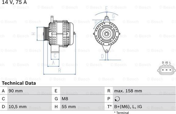 BOSCH 0 986 082 830 - Alternateur cwaw.fr