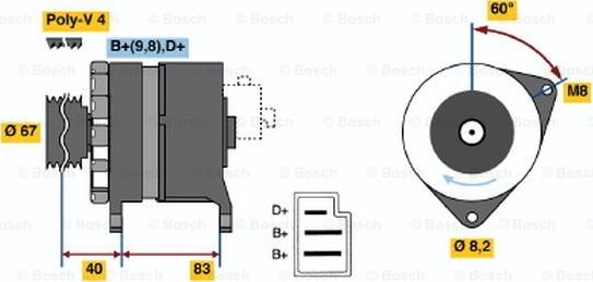 BOSCH 0 986 036 611 - Alternateur cwaw.fr