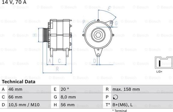 BOSCH 0 986 036 851 - Alternateur cwaw.fr