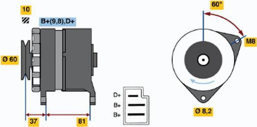 BOSCH 0986030770 - Alternateur cwaw.fr