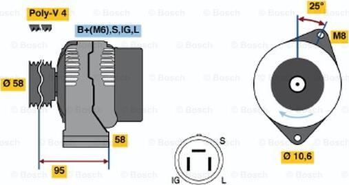 BOSCH 0 986 038 011 - Alternateur cwaw.fr