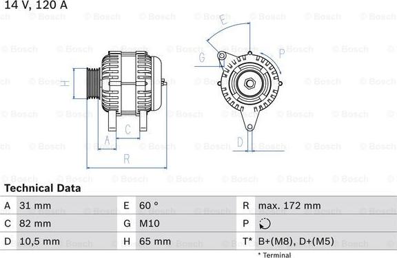 BOSCH 0 986 038 180 - Alternateur cwaw.fr