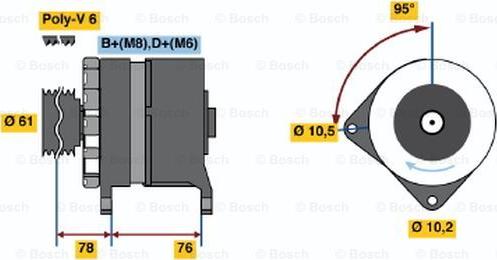 BOSCH 0 986 038 330 - Alternateur cwaw.fr