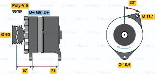 BOSCH 0 986 037 130 - Alternateur cwaw.fr