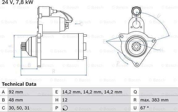 BOSCH 0 986 024 990 - Démarreur cwaw.fr