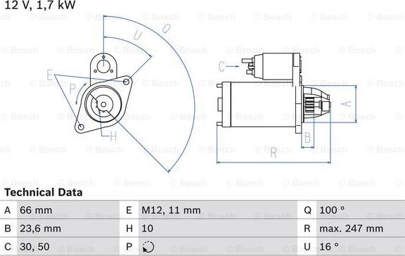 BOSCH 0 986 024 030 - Démarreur cwaw.fr