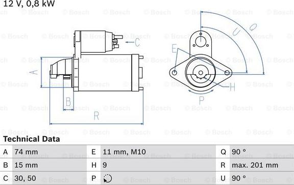 BOSCH 0 986 020 551 - Démarreur cwaw.fr