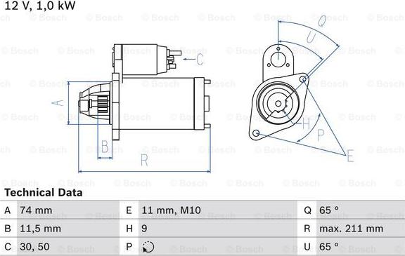 BOSCH 0 986 020 571 - Démarreur cwaw.fr