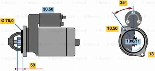 BOSCH 0 986 020 691 - Démarreur cwaw.fr