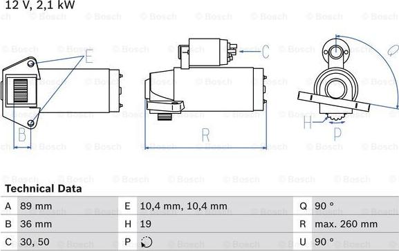 BOSCH 0 986 021 351 - Démarreur cwaw.fr