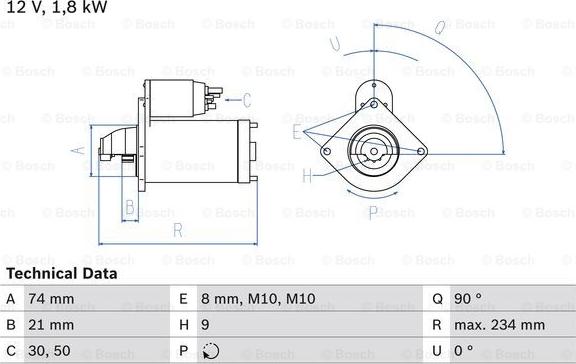 BOSCH 0 986 021 230 - Démarreur cwaw.fr