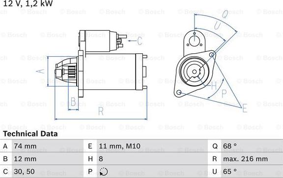 BOSCH 0 986 023 550 - Démarreur cwaw.fr