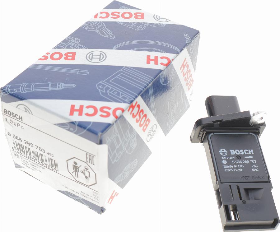 BOSCH 0 986 280 703 - Débitmètre de masse d'air cwaw.fr