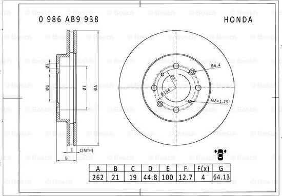 BOSCH 0 986 AB9 938 - Disque de frein cwaw.fr