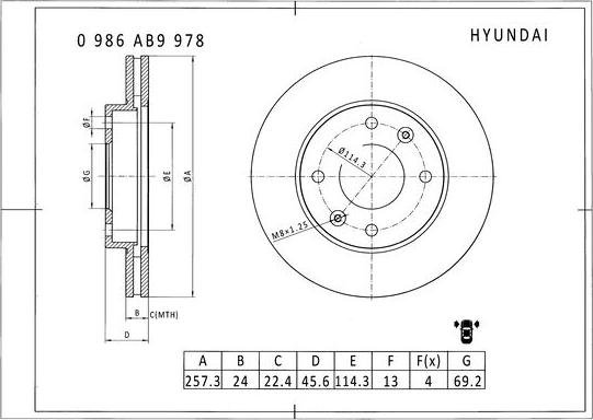 BOSCH 0 986 AB9 978 - Disque de frein cwaw.fr