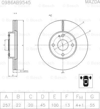 BOSCH 0 986 AB9 545 - Disque de frein cwaw.fr