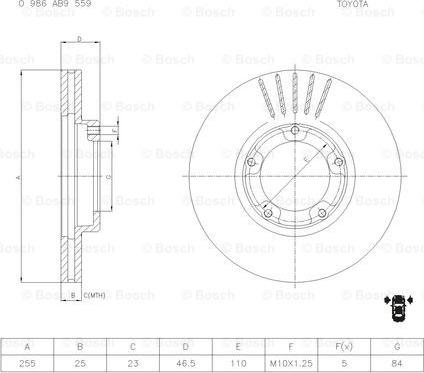 BOSCH 0 986 AB9 559 - Disque de frein cwaw.fr