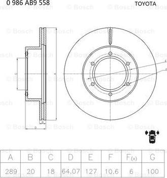 BOSCH 0 986 AB9 558 - Disque de frein cwaw.fr