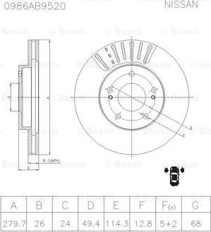 BOSCH 0 986 AB9 520 - Disque de frein cwaw.fr