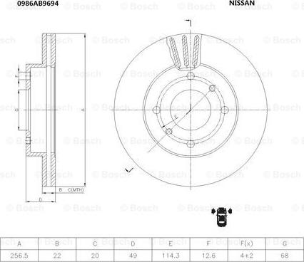 BOSCH 0 986 AB9 694 - Disque de frein cwaw.fr