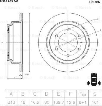 BOSCH 0 986 AB9 649 - Disque de frein cwaw.fr