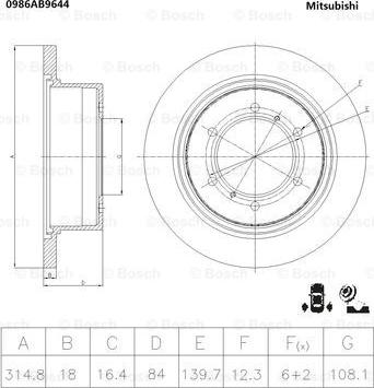 BOSCH 0 986 AB9 644 - Disque de frein cwaw.fr