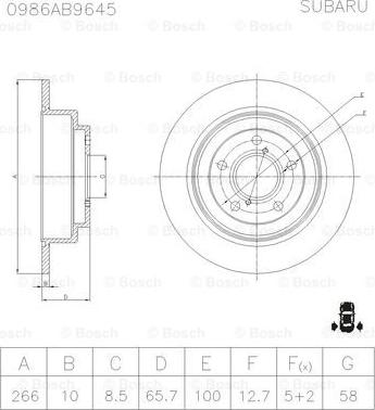 BOSCH 0 986 AB9 645 - Disque de frein cwaw.fr