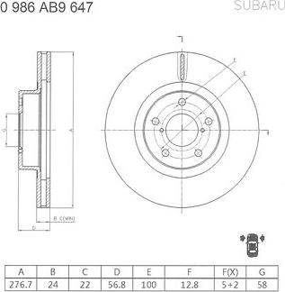 BOSCH 0 986 AB9 647 - Disque de frein cwaw.fr