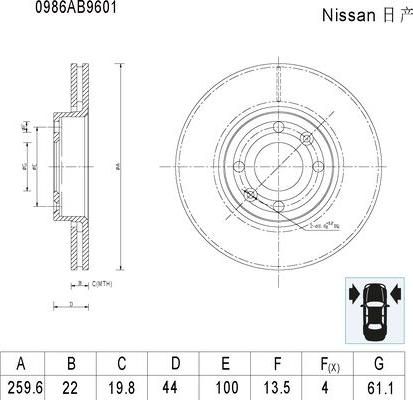 BOSCH 0 986 AB9 601 - Disque de frein cwaw.fr