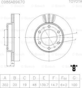 BOSCH 0 986 AB9 670 - Disque de frein cwaw.fr